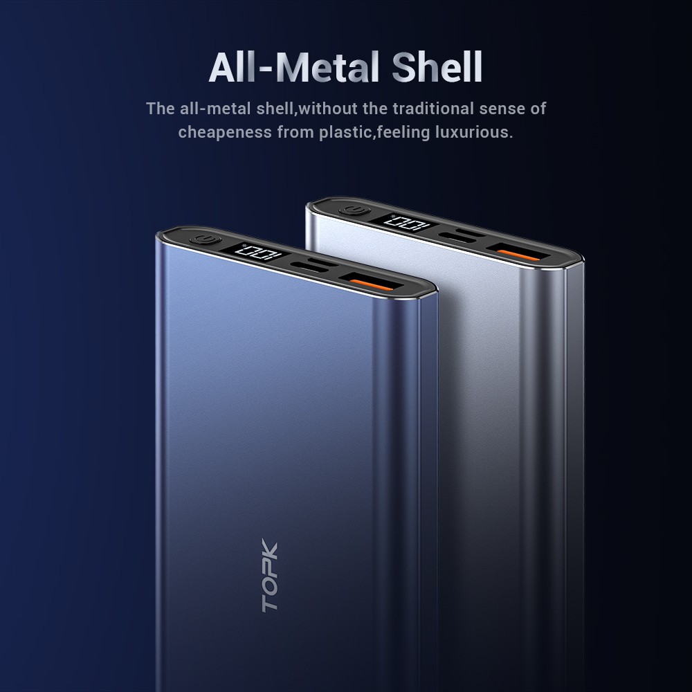 TOPK I1006P Pin Sạc Dự Phòng Cho iPhone Huawei Samsung Xiaomi Oppo Vivo Realme 10000mAh 36W Sạc Nhanh Có Màn Hình Điện Tử #6