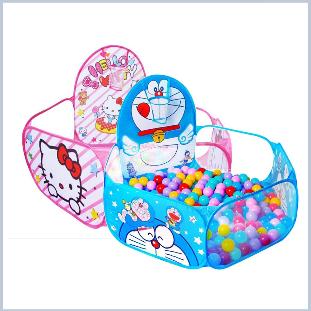 LỀU BÓNG DOREMON , KITTY  KÈM 100 BÓNG CHO BÉ YÊU