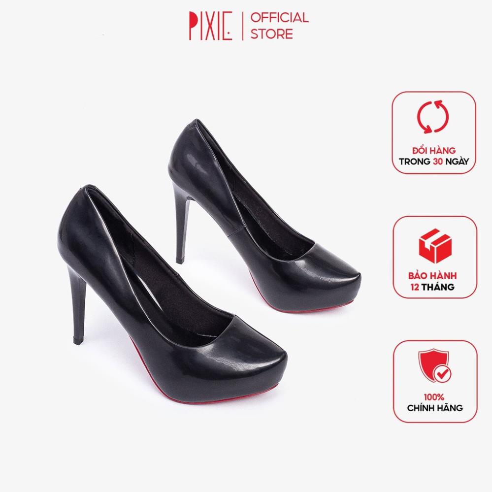 Giày Cao Gót 12cm Đúp Đế Da Bóng Bít Mũi Pixie X645 -lkh*