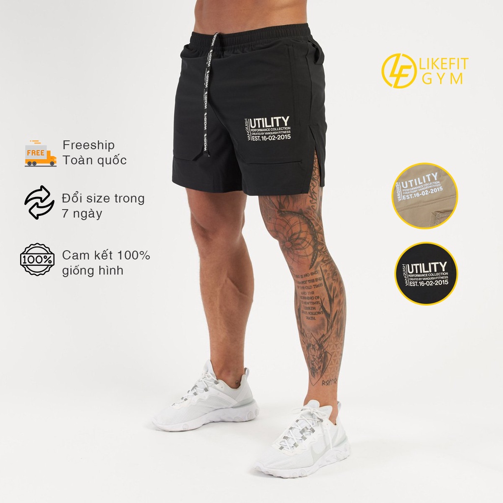 Quần short tập gym, quần đùi chạy bộ Ultility co dãn 4 chiều