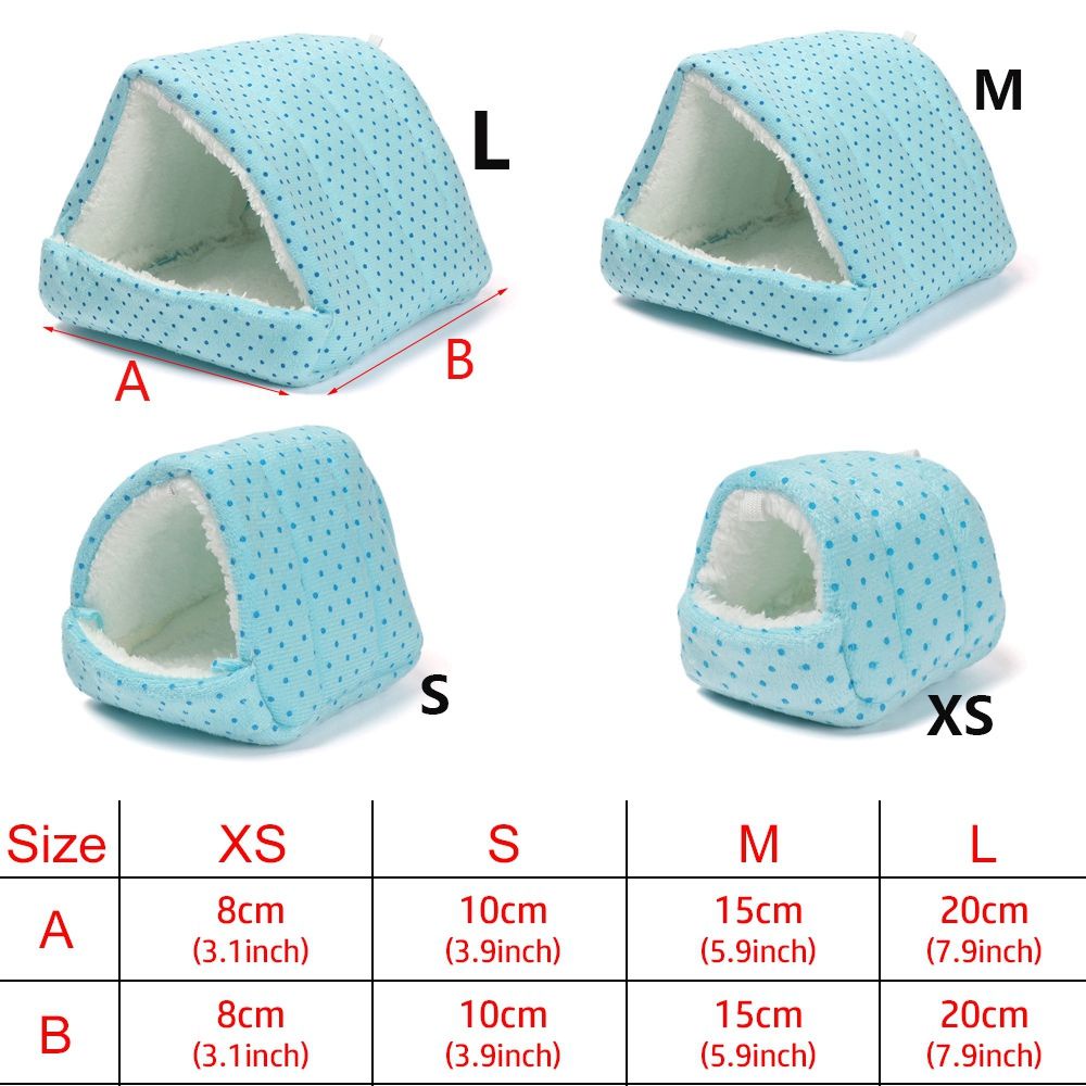 Nhà ngủ có thảm cotton mềm mại sưởi ấm thoải mái cho chuột hamster / chuột bọ / sóc và vật nuôi trong nhà