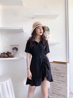 Váy đen dây rút