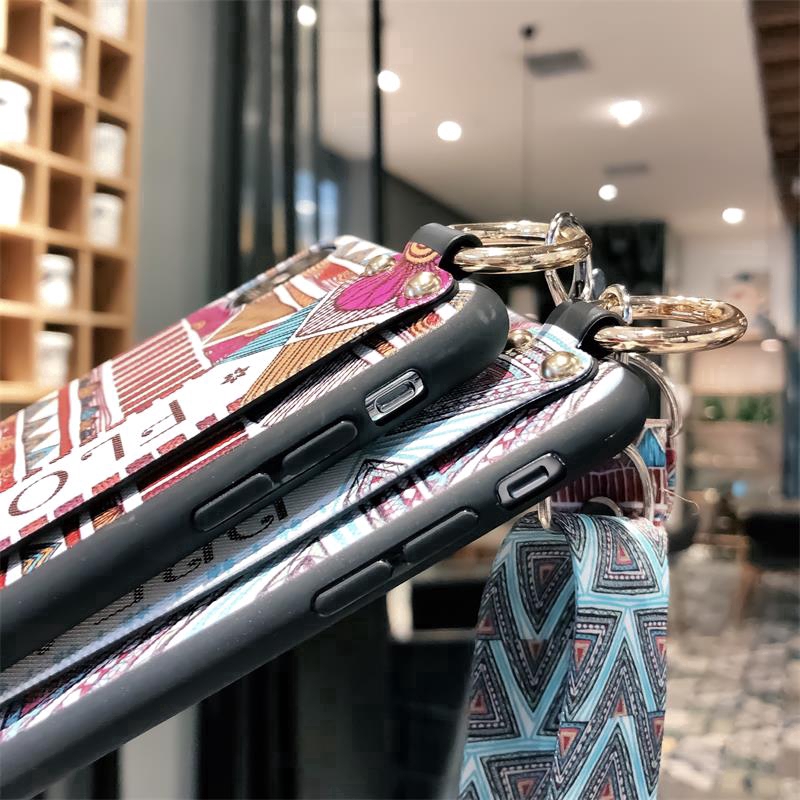 Compatible For Case Apple iPhone 13 12 Mini 11 Pro Max 6 6s 7 8 Plus X XS Max XR TPU Soft Casing Cover Wristband Lanyard