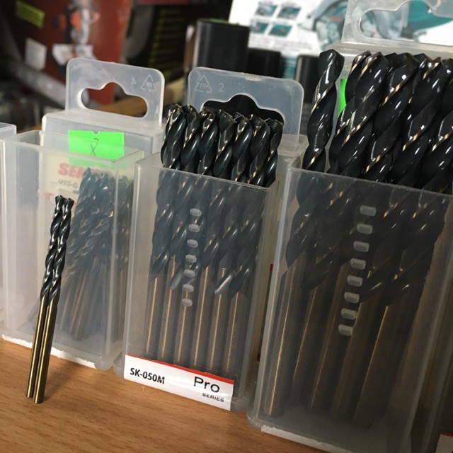 Mũi khoan thép inox Senka vàng đen HSS-G