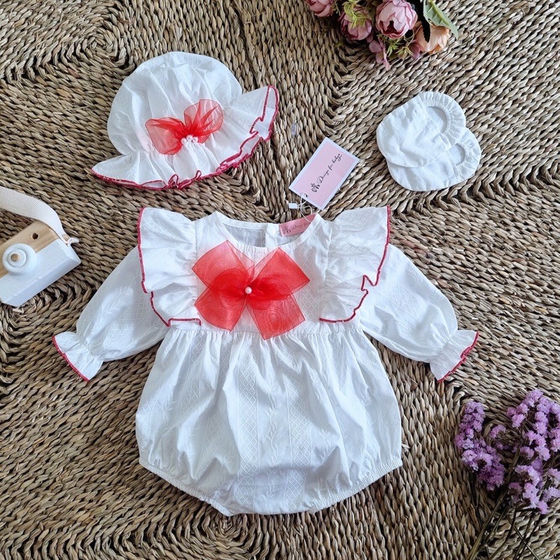 Body trắng nơ vàng cho bé (4-13kg)