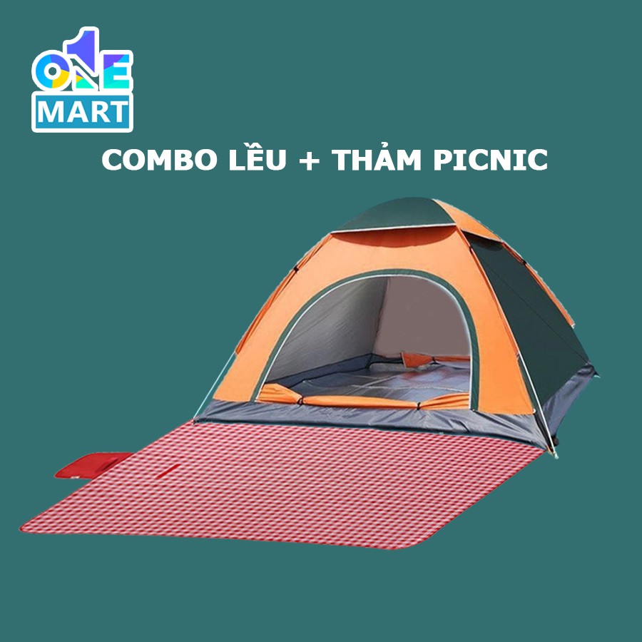 Lều cắm trại lều phượt tự bung Onemart gấp gọn dễ dàng, chống nước lều dã ngoại 3-5 người