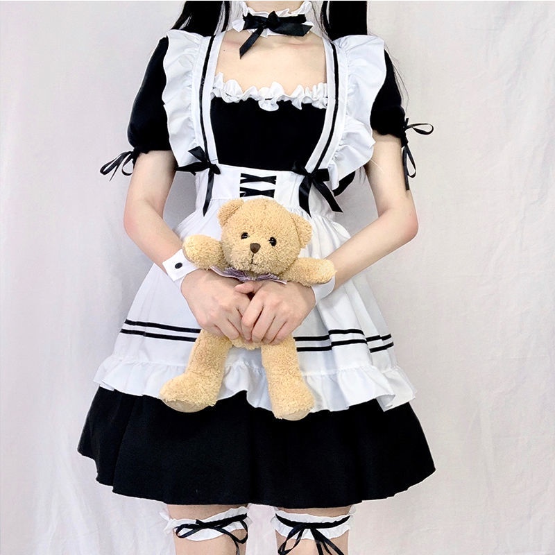 Bộ đồ nữ hầu gái quán cà phê thời trang Nhật Bản phong cách Lolita xinh xắn cho nữ | BigBuy360 - bigbuy360.vn