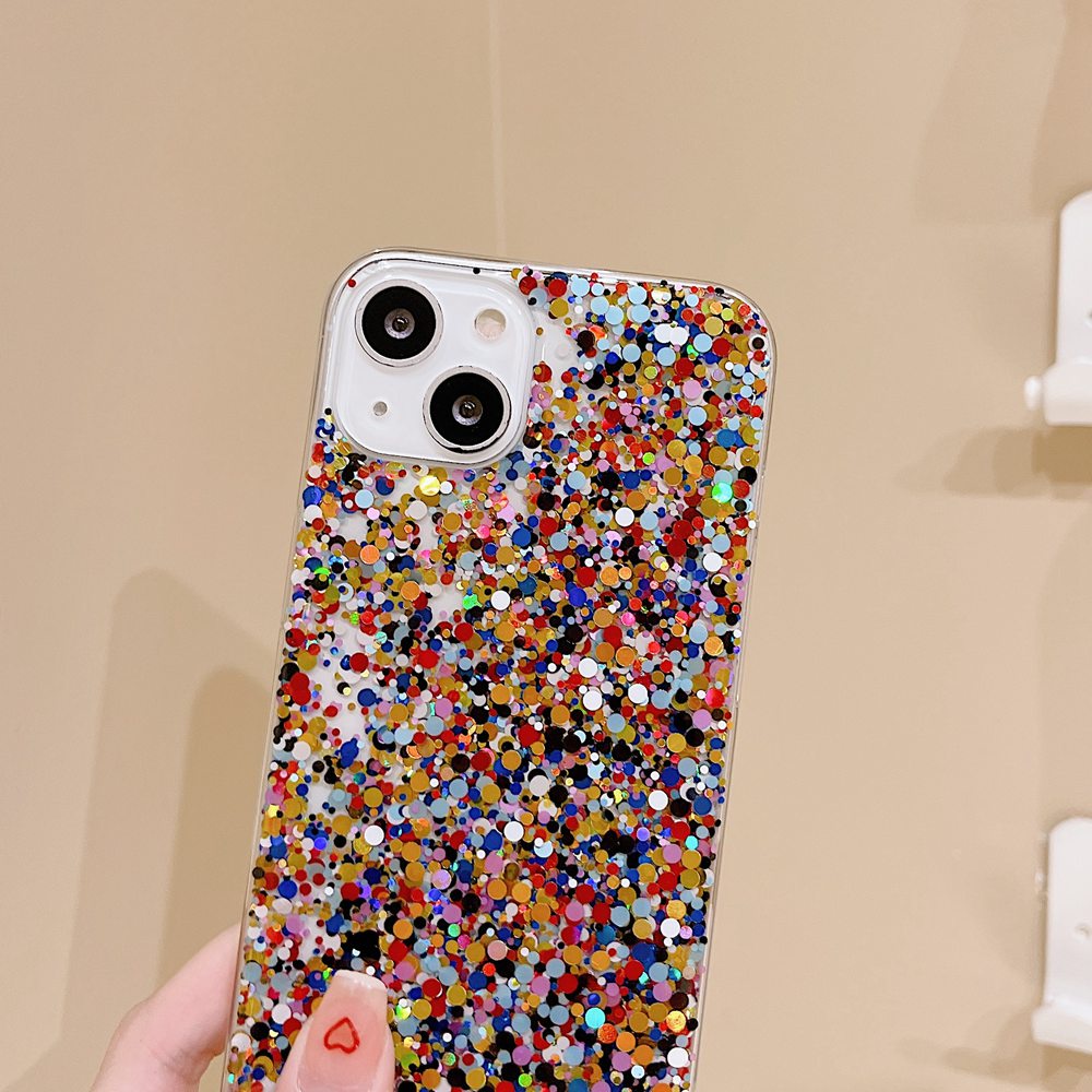 Ốp Điện Thoại Mềm Phối sequin Lấp Lánh Cho iphone 15 14 13 11 12 pro max mini xr x xs max 7 8 plus