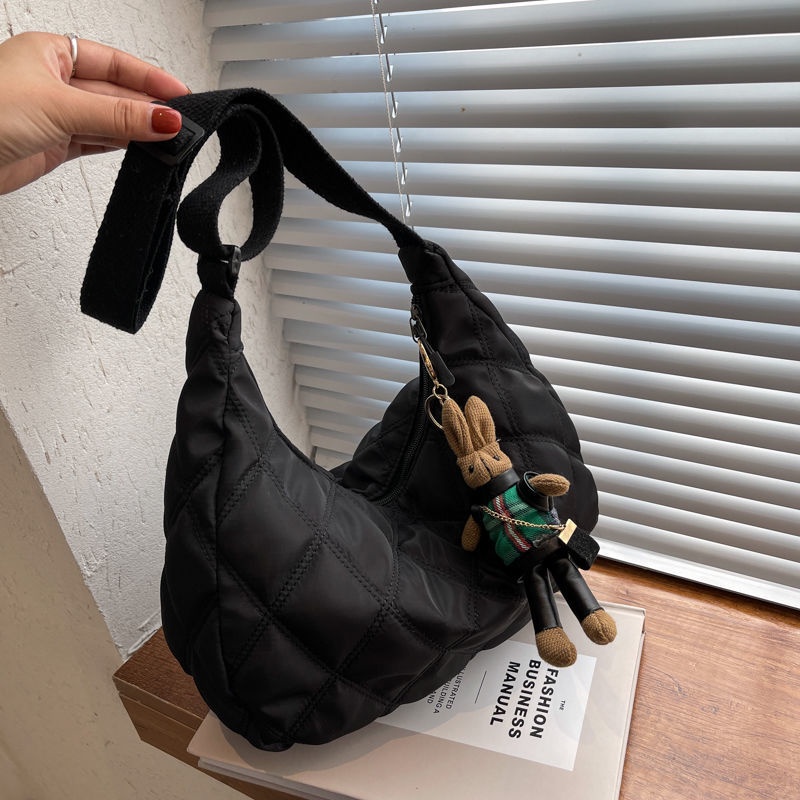 Túi phao đeo chéo hàn quốc túi đeo vai to túi tote vải canvas thời trang túi đeo chéo cotton cỡ lớn đi học đi chơi