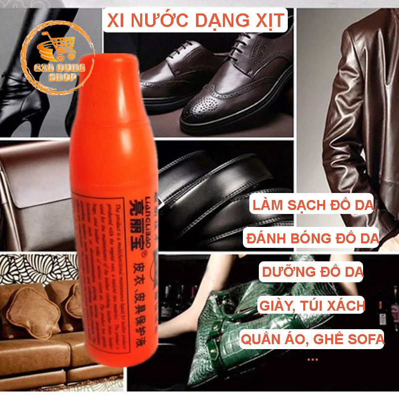 Xi Nước Dạng Xịt Làm Bóng Da, Dưỡng da, Lau Sạch Mốc, Xi Dưỡng Đồ Da Cao Cấp, Giày, Túi Xách, Ghế Sofa.