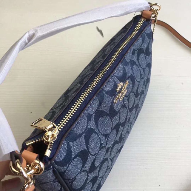 TÚI THUYỀN VẢI CHAMBRAY XANH LAM 2 QUAI ĐEO