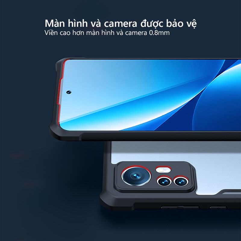 Ốp lưng XUNDD Xiaomi 12S / 12S Pro / 12S Ultra Mặt lưng trong suốt, Viền TPU, Chống sốc