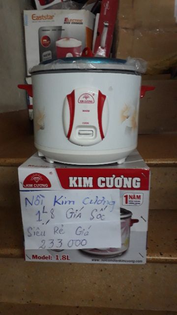 [Mã ELHADEV giảm 4% đơn 300K] (SHOP GIÁ SỈ) Nồi Cơm Điện Kim Cương 1L8 Giảm 53k