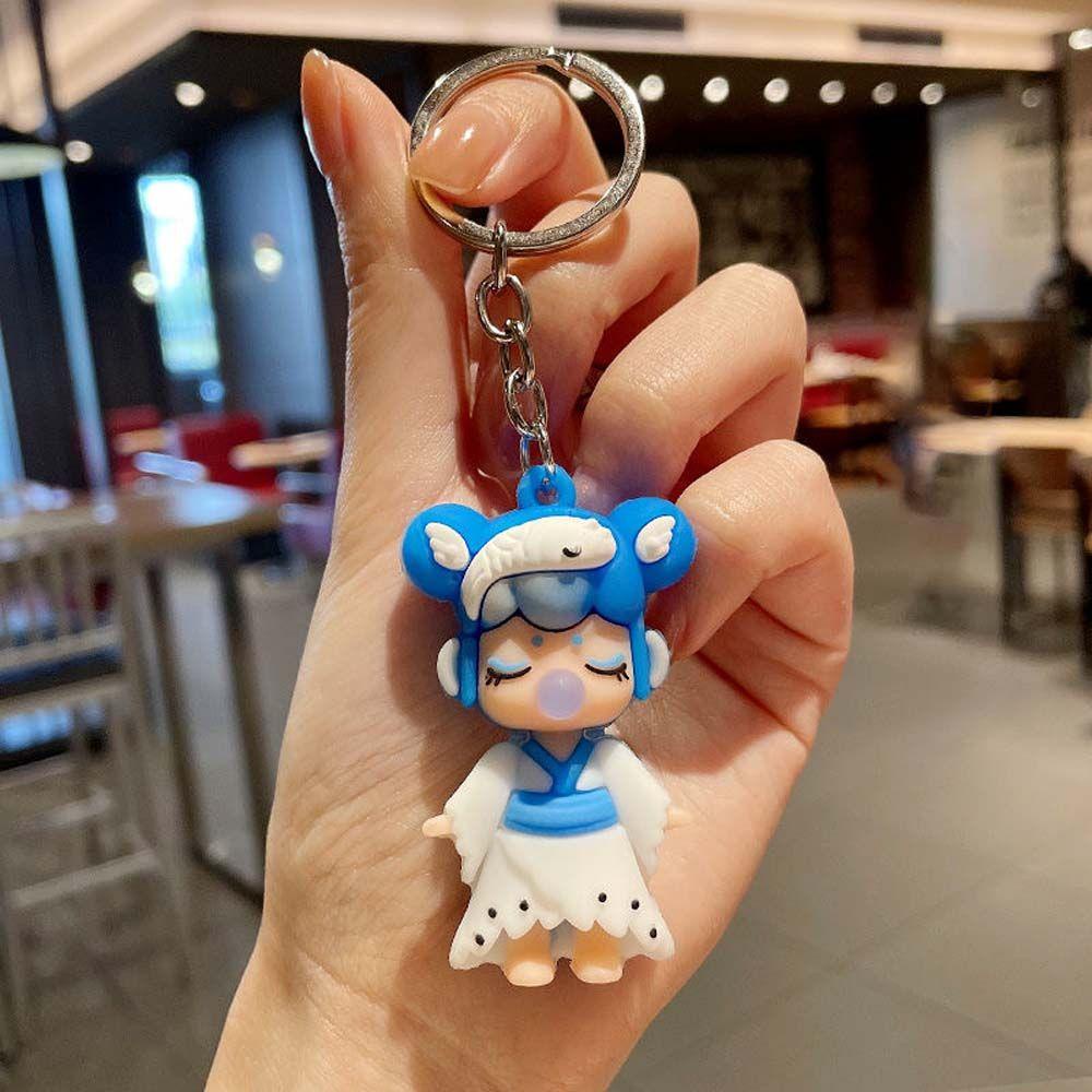 Móc Khóa Hình Búp Bê Bằng Cao Su Dễ Thương Dùng Trang Trí Túi Xách / Điện Thoại