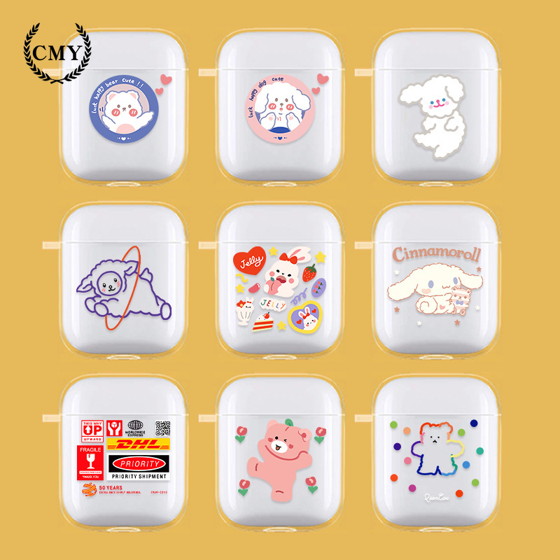 ốp iphone 11 Vỏ Bảo Vệ Hộp Sạc Tai Nghe Airpods 1 / 2 / pro Từ Tpu Họa Tiết Hoạt Hình Dễ Thương