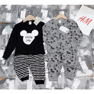 Set combo 2 bộ mickey đen xám cho bé trai bé gái