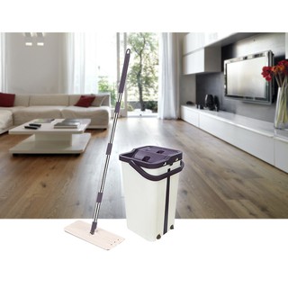 Bộ cây lau nhà + 2 bông lau - xoay 360 độ - thép không gỉ - hahoo