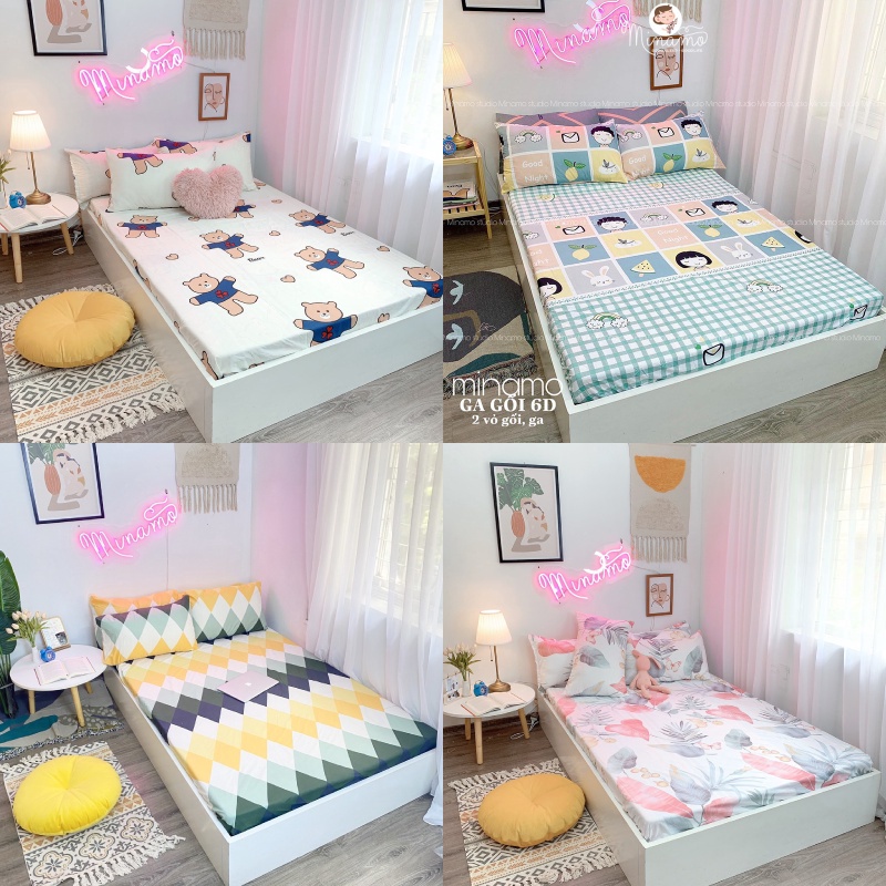 Bộ Vỏ Ga Gối Cotton 3D Hàn Quốc Minamo A00 Nhiều Mẫu Hot, Đủ Kích Thước, Siêu Mềm Mịn - Bảo Hành Chính Hãng Minamo