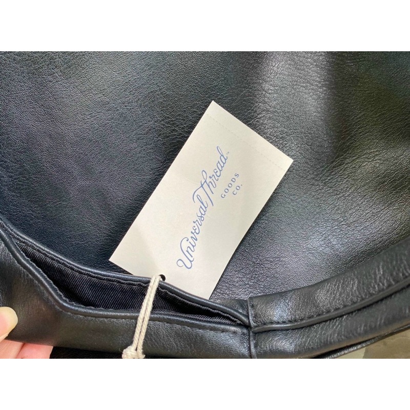 TNS-Túi tote quai liền da mềm Univerzal tote bag-màu đen