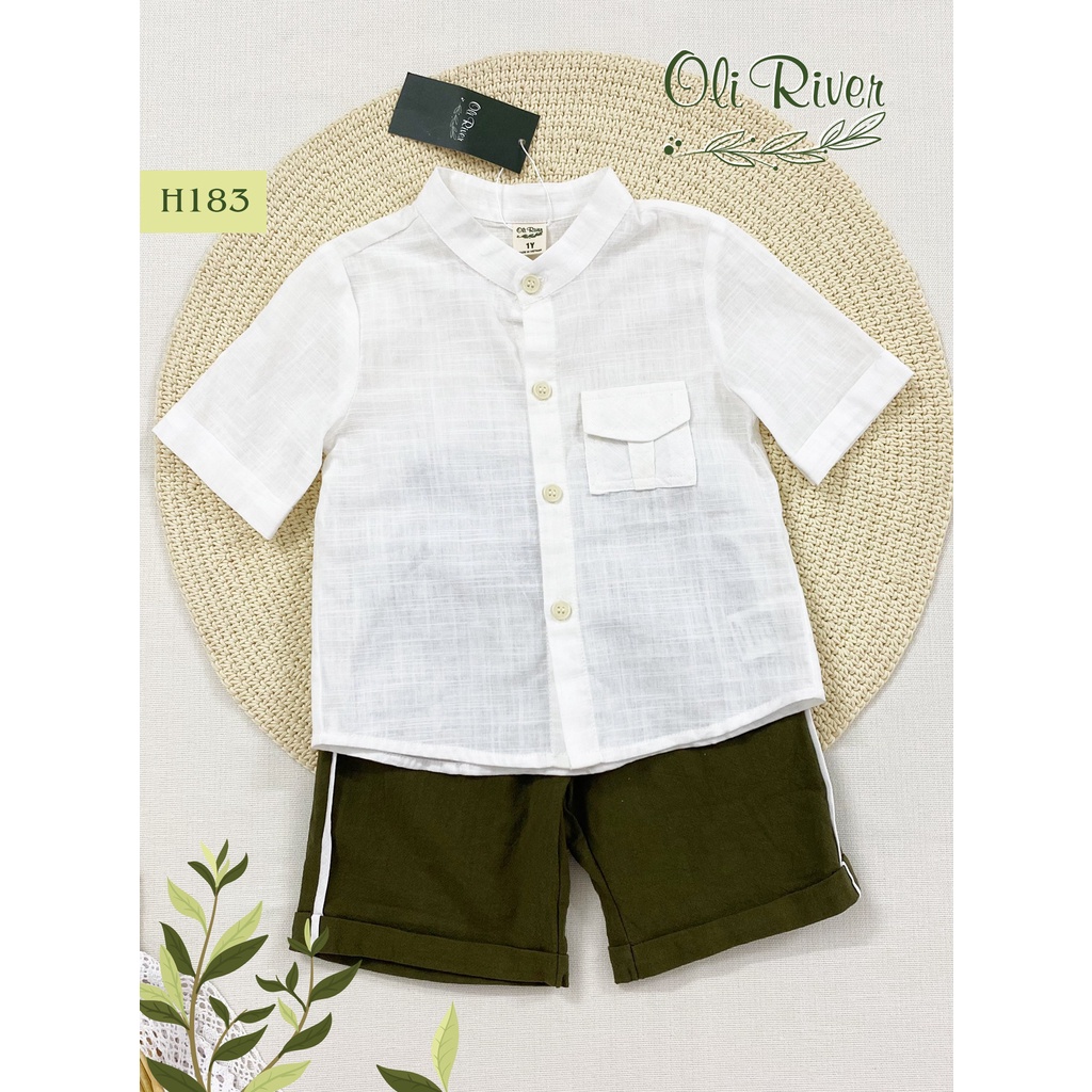 set sơ mi trắng phối quần rêu