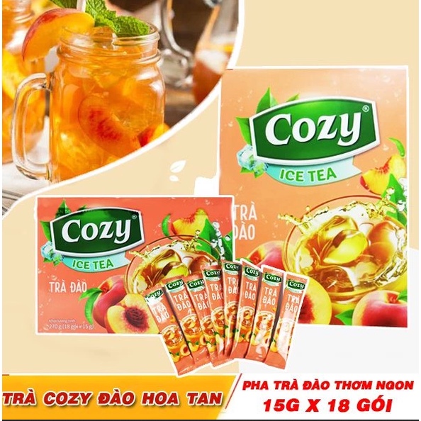 [Hộp 270g] TRÀ ĐÀO HÒA TAN [VN] COZY Peach Ice Tea (bph-hk)