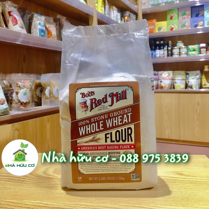 [Mã 77FMCGSALE1 giảm 10% đơn 250K] Bột mỳ nguyên cám Bob's Red Mill /1.36kg - Date: 10/2022