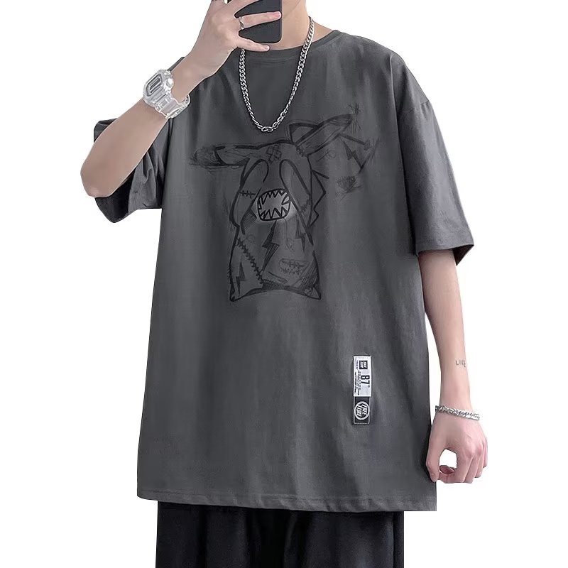 Áo Thun Dáng Rộng In Họa Tiết Hoạt Hình Phong Cách Hàn Quốc Thời Trang Mùa Hè Cho Nam Và Nữ size M-8XL