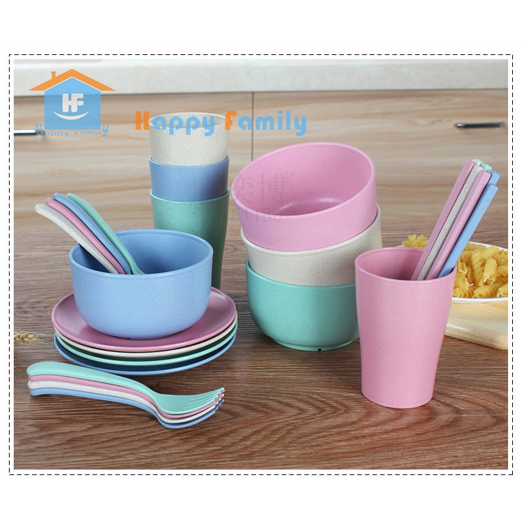 Set dụng cụ bàn ăn 6 món làm từ sợi lúa mì