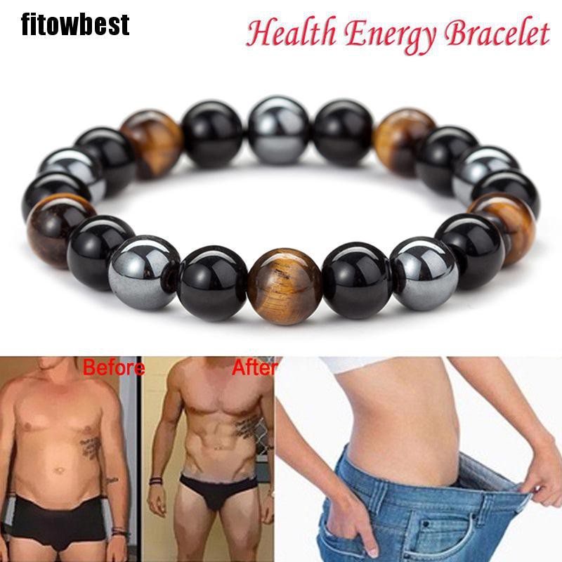 Vòng Tay Chuỗi Hạt Đá Hematite Nam Châm Chăm Sóc Sức Khỏe Cho Nam