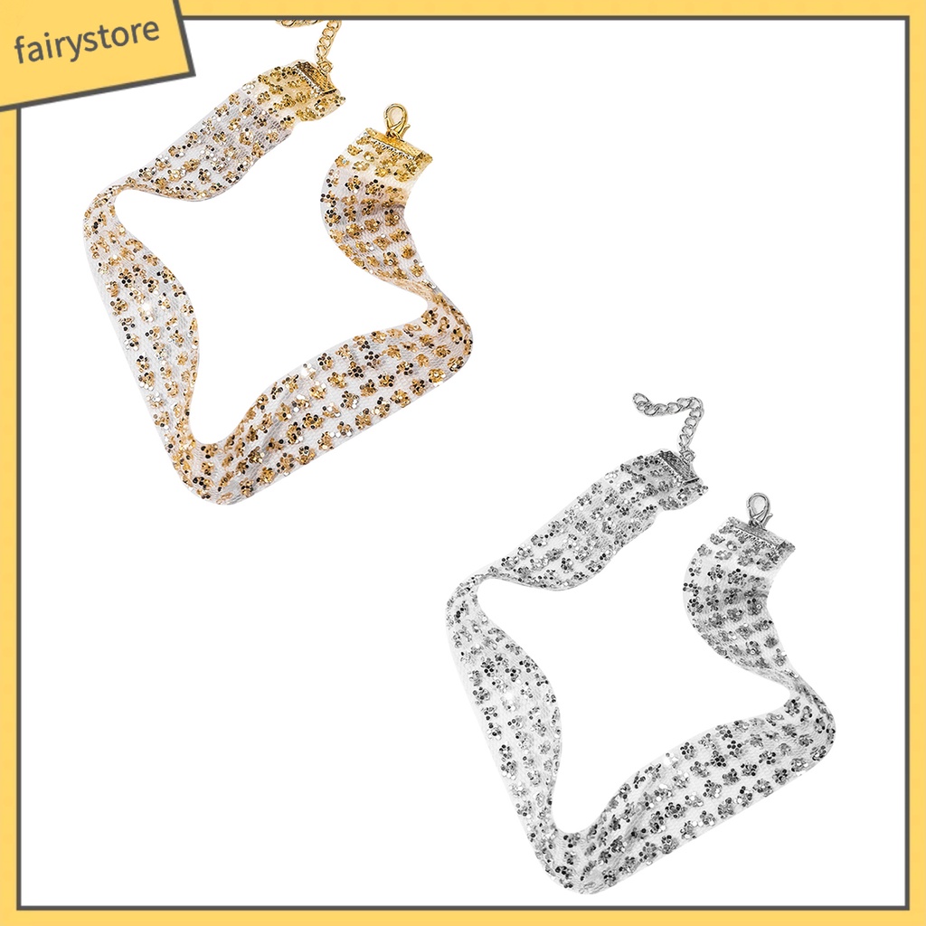 Vòng cổ nữ đính Paillette thời trang lấp lánh