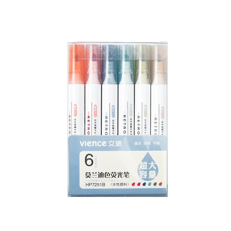 Bộ 6 bút dạ quang 6 màu highlight pastel , bút đánh dấu 2 đầu nhớ dòng cute sáng tạo nhiều màu marker 12 mẫu