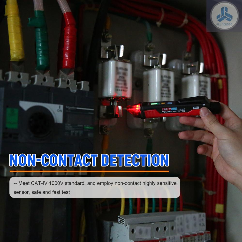 Bút thử điện UNI-T UT12E AC có báo động bằng âm thanh và ánh sáng và đèn pin LED