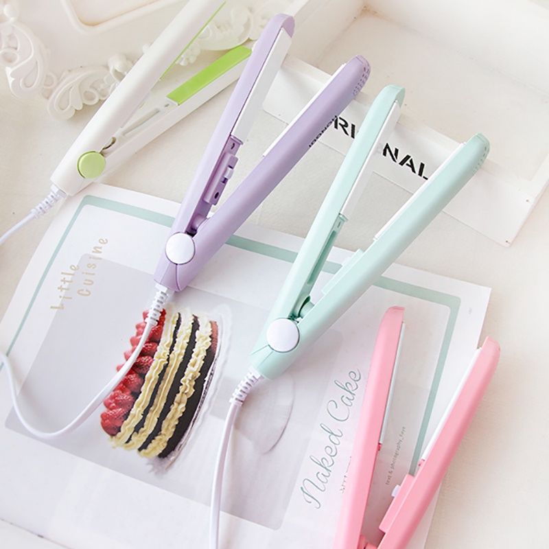 [Hàng mới về] Máy duỗi tóc bằng điện nhỏ gọn bằng gốm sứ tiện dụng cho tóc xoăn/ tóc mái