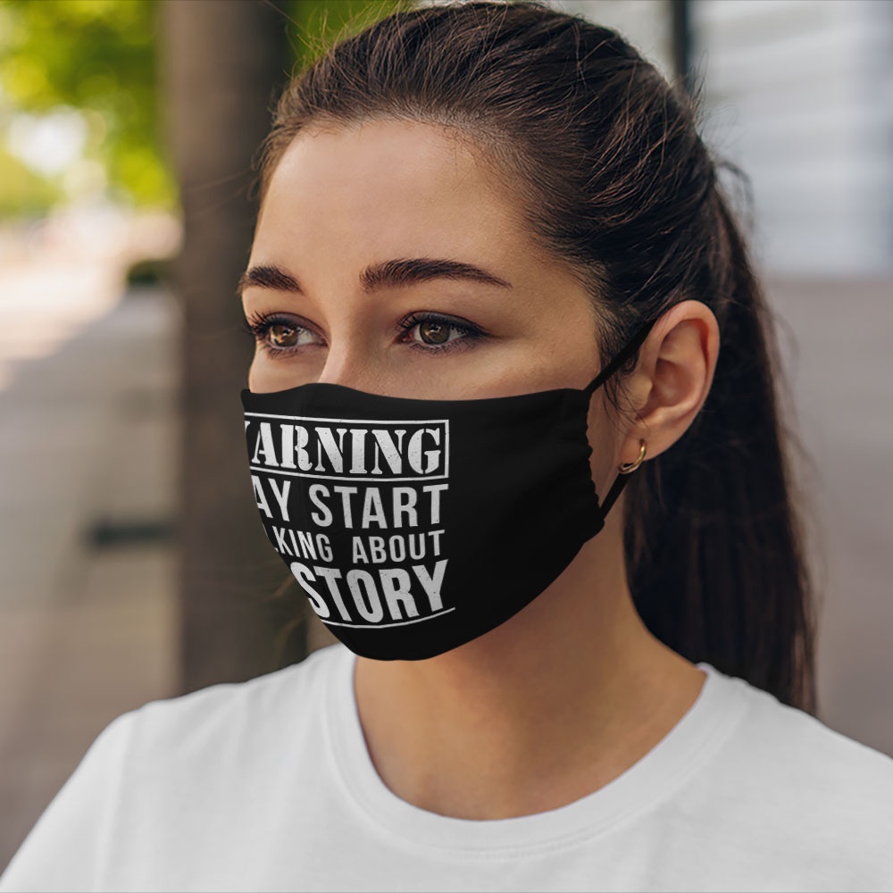 Khẩu trang vải 3d QUOTES_3317 CARTWELL chất liệu polyester cotton 100% chống bụi in họa tiết 3d unisex