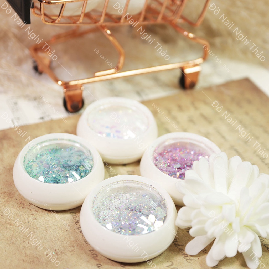 Nhũ kim tuyến nail LADURA 8 màu siêu sáng