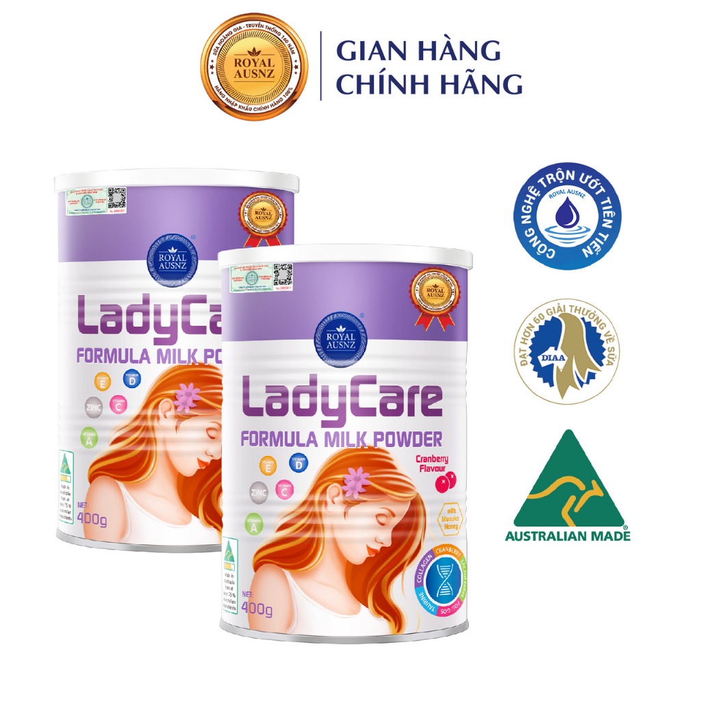 [COMBO 2 Sữa Tặng Quà] Sữa Bột Hoàng Gia Úc Lady Care Formula ROYAL AUSNZ Tăng Cường Sức Khoẻ Phụ Nữ  400g