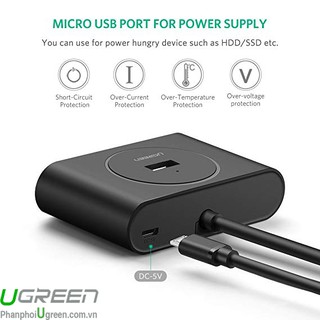 Bộ chia USB 3.0 4 cổng + USB Type C Ugreen 40850 chính hãng