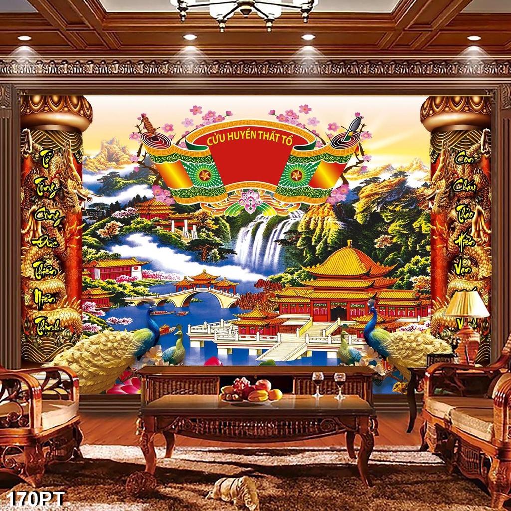 Tranh Vải Lụa 3D Cửu Huyền Thất Tổ