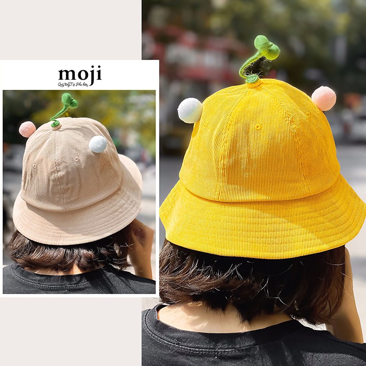 Mũ mầm cây Maruko tai xoắn ốc chất liệu vải kaki (size người lớn)