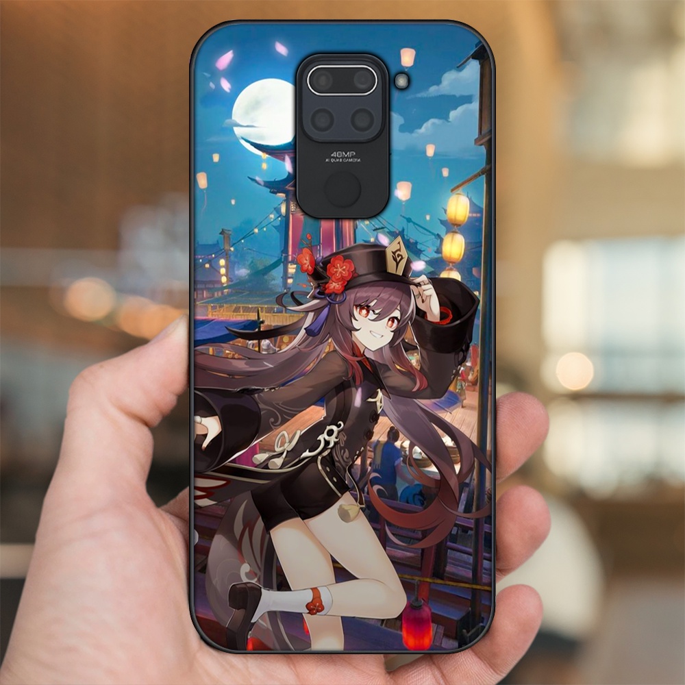 Ốp lưng Xiaomi Redmi Note 9 viền đen in hình Hutao Genshin Impact