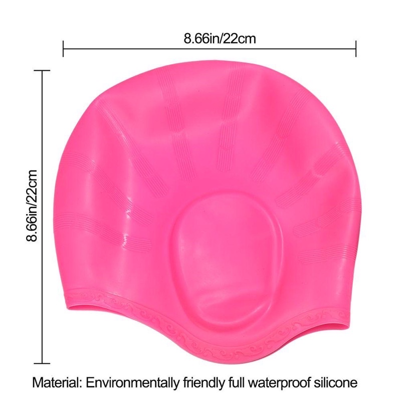 Mũ bơi, nón bơi bịt tai người lớn Swimming cap chất liệu silicone cao cấp ngăn nước tuyệt đối dành cho nam và nữ