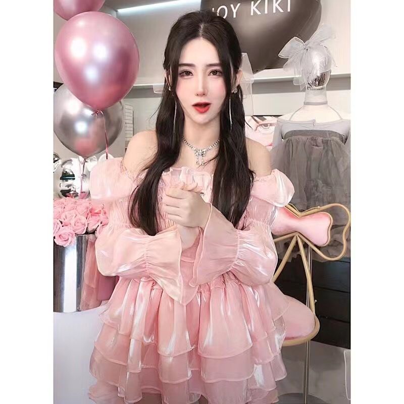 Phong Cách mới!F &amp; X Bộ Váy Vàng JOY KIKI [Berry Mousse] Ngọt Ngào Quyến Rũ