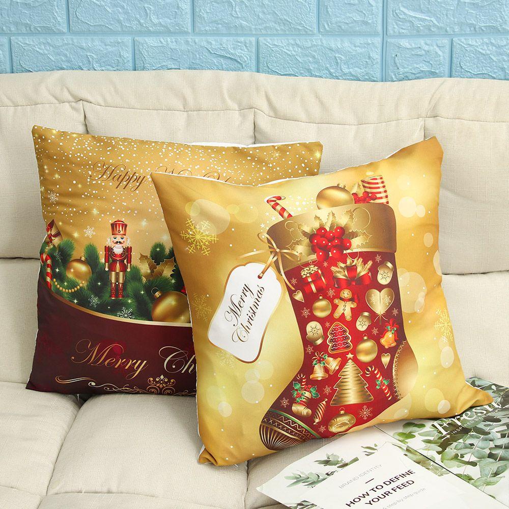 CONOPERY Vỏ Gối Sofa In Họa Tiết Giáng Sinh Dễ Thương