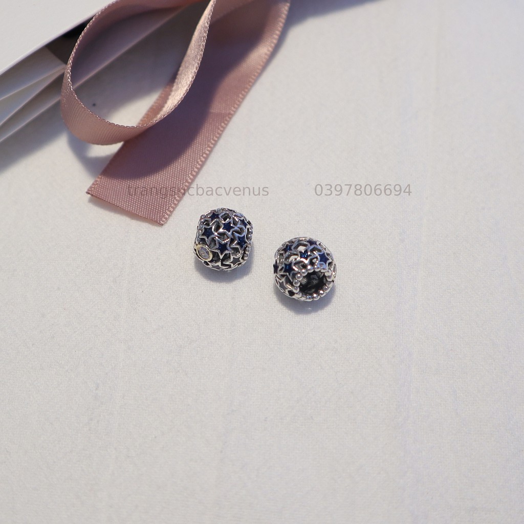 Charm Cầu Sao Xanh Biển Đậm- S925 ALE- Trang Sức Bạc Venus