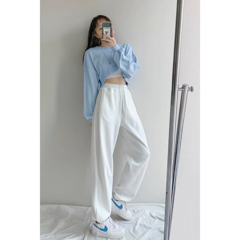 Quần dài nam nữ ống rộng có bo JOGGER HEART ulzzang (ẢNH THẬT)