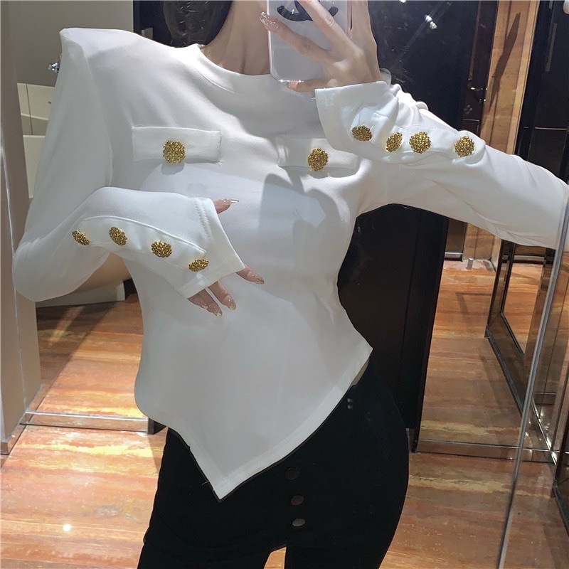 Áo font dài tay độn vai