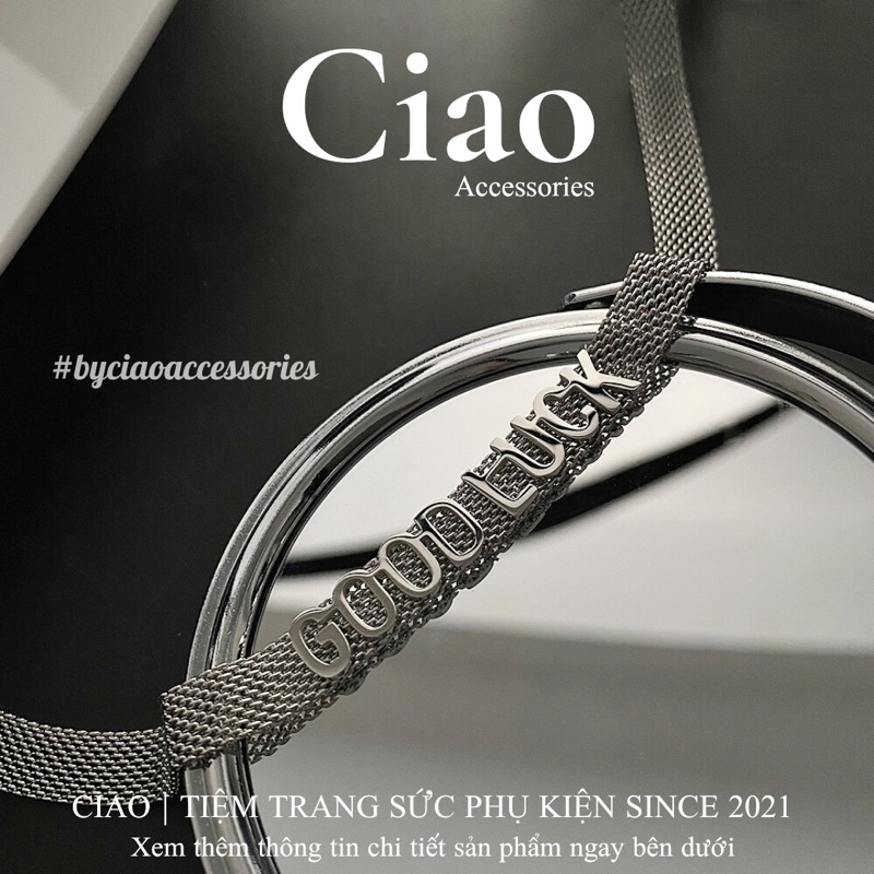 [HOẢ TỐC 1H] Dây chuyền/ Vòng cổ titan không gỉ thiết kế charm goodluck trendy Goodluck Ciao