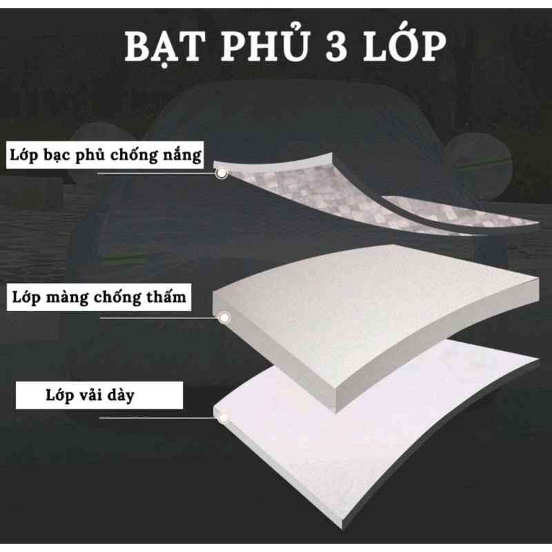 Bạt Phủ Ô Tô Cao Cấp 3 Lớp Chống Nắng , Xước,Mưa,Bụi