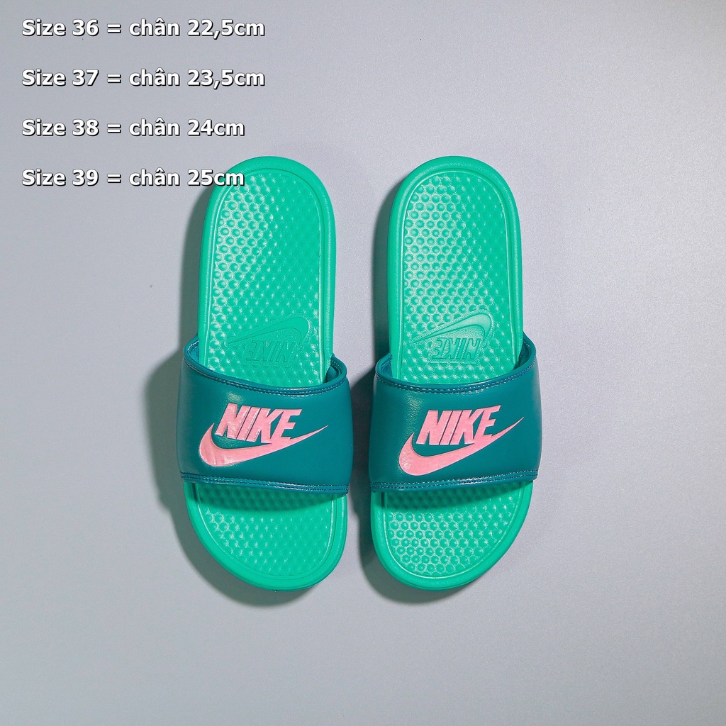 dép nike-nữ nk quai ngang màu xanh mint