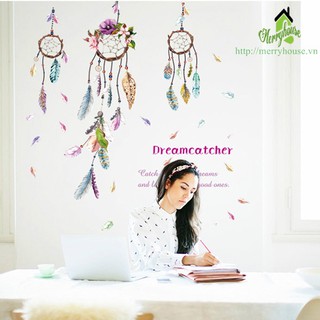 Decal dán tường lông vũ xinh